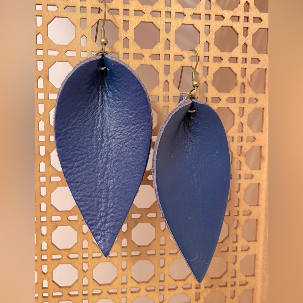 Handmade Leather Feather/Leaf Earrings